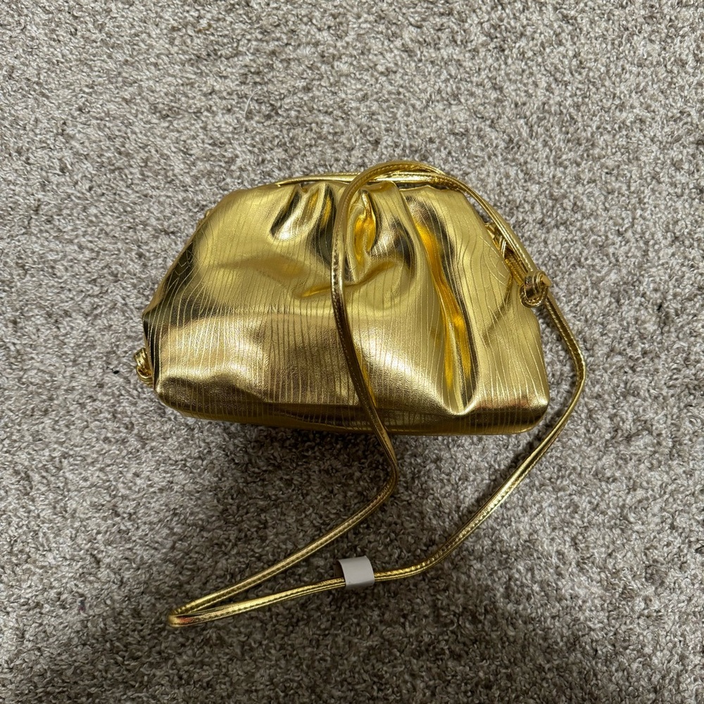 Gold crossbody bag